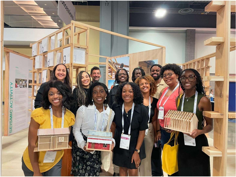 Howard architecture students with their exhibit at AIA24