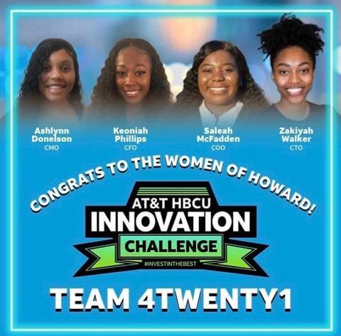 Howard winning team at AT&T HBCU Innovation Challenge