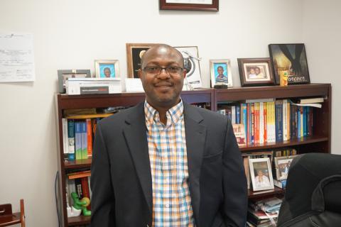 Dr. Arhin in his HUTRC office