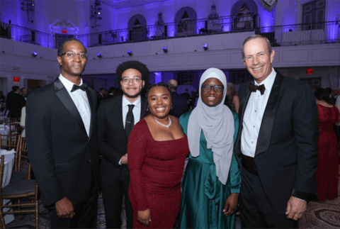 ChE students and Dr. Ymele-Leki at the gala