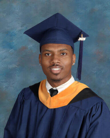 Eric Scandrett in cap and gown