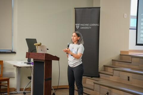 Dr. Talitha Washington delivers guest lecture.