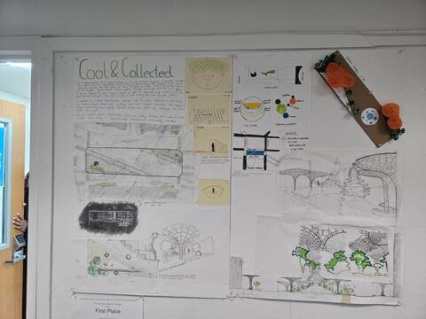 Cool and Collected is on display outside the first-floor third year architecture studio
