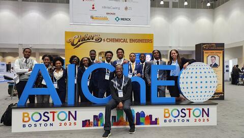 ChE group of students with Ymele-Leki at ASC 2025