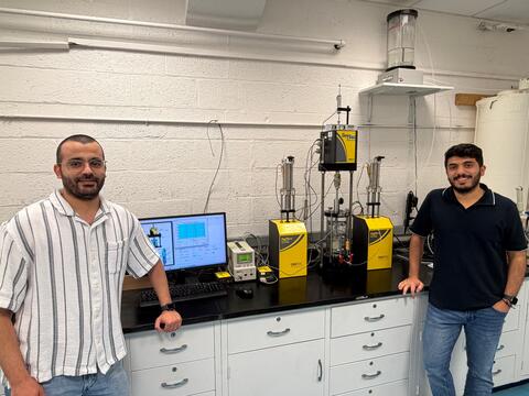 Jaradat with Ph.D. mentee Mohammad Almasaeid