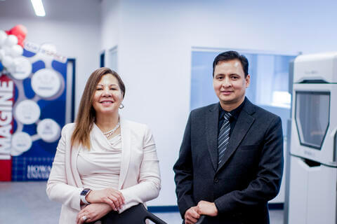 Smith and Rawat in new CEA Makerspace, which opened in April of this year