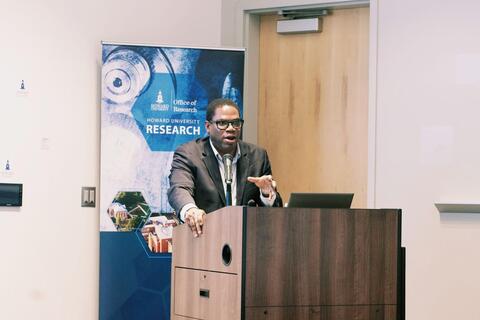 Andy at a Research Month symposium